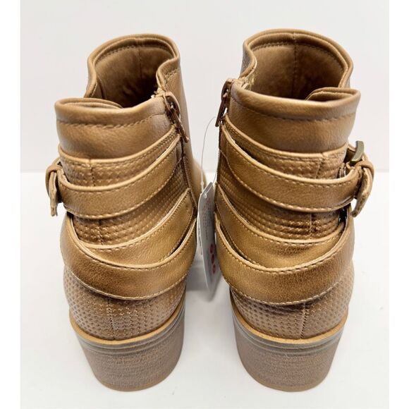 BareTraps Boots Size 8.5 Tan Ankle Booties Cushioned Insole Side Zip NEW - Picture 5 of 11